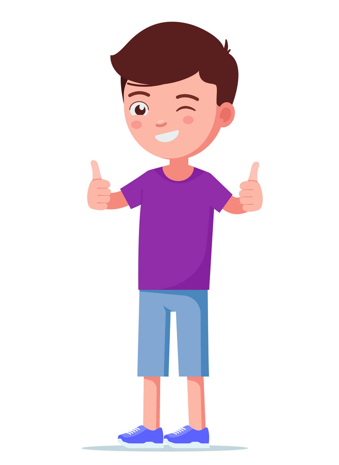 Boy with thumbs up clipart