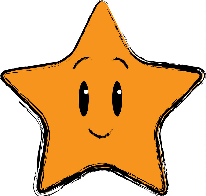 Cartoon orange star clipart