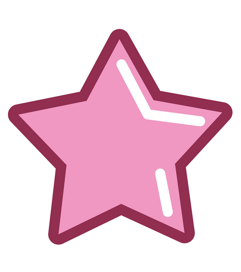 Cute pink star clipart