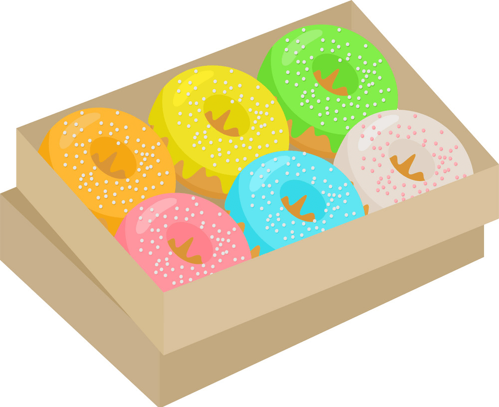 Donuts box clipart