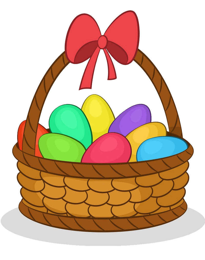 Easter Eggs Basket clipart transparent