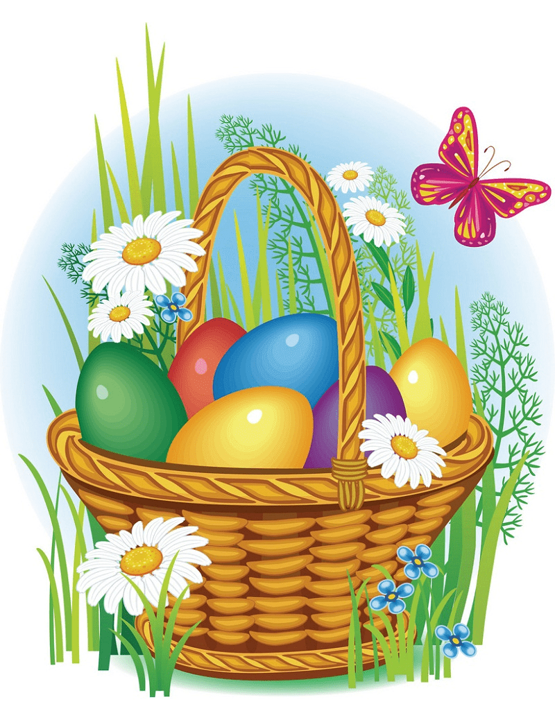 Easter Eggs in Basket clipart
