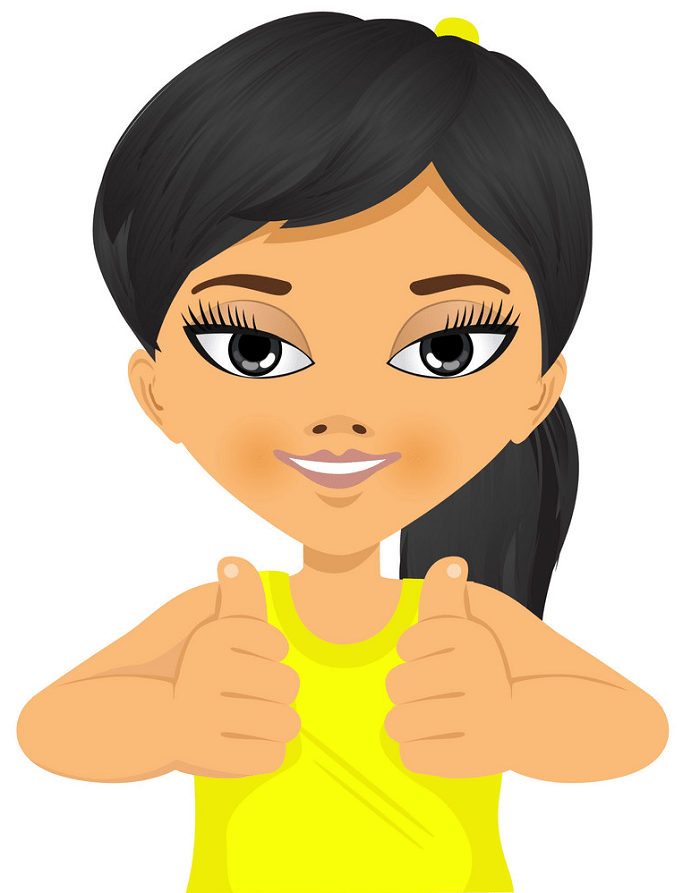 Girls thumbs up clipart