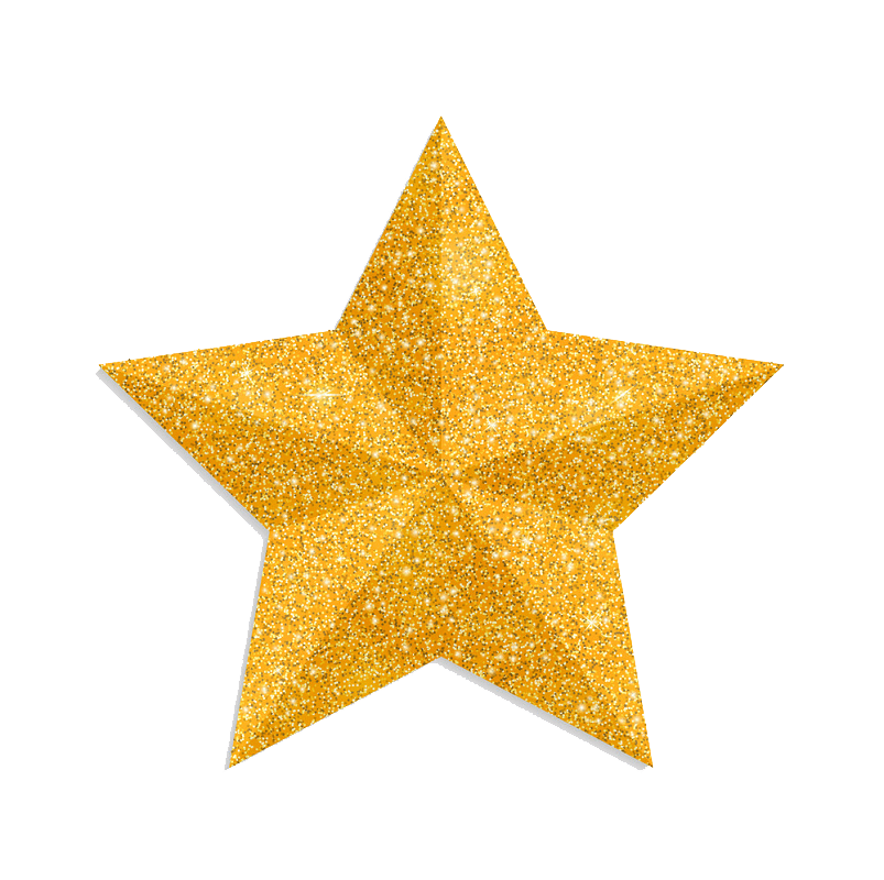 Glitter golden star clipart transparent