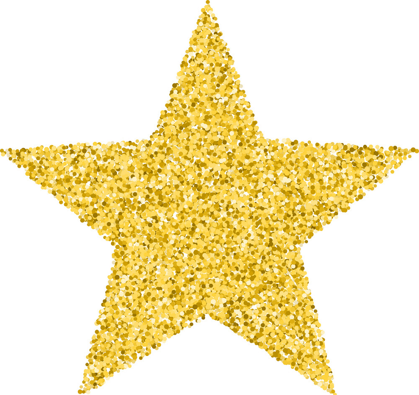 Glitter golden star png