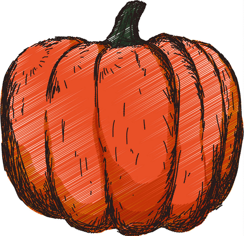Hand drawn pumpkin png
