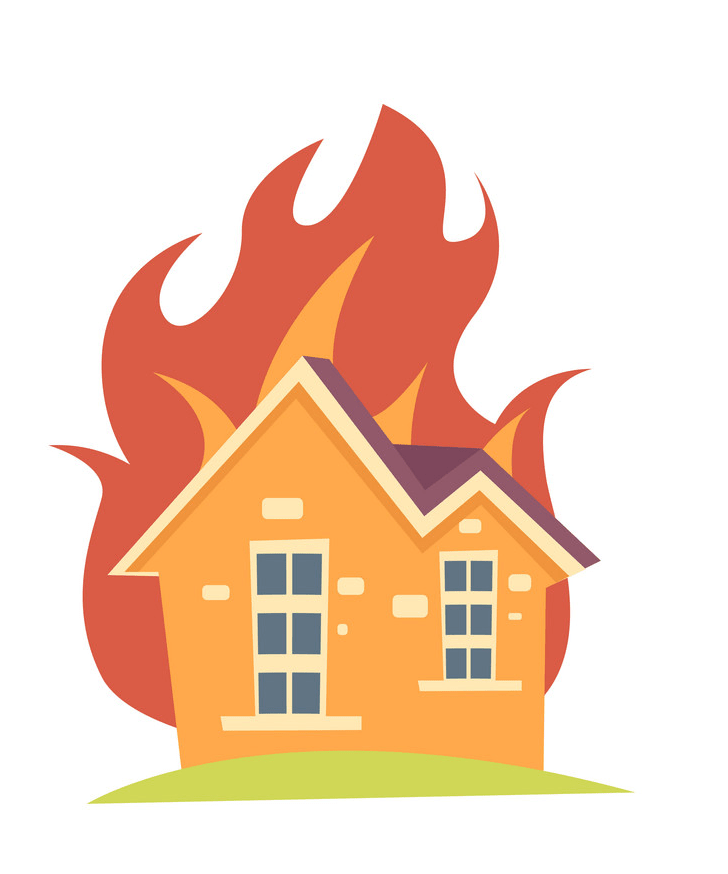 House on fire png