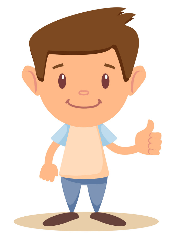 Kid with thumbs up clipart
