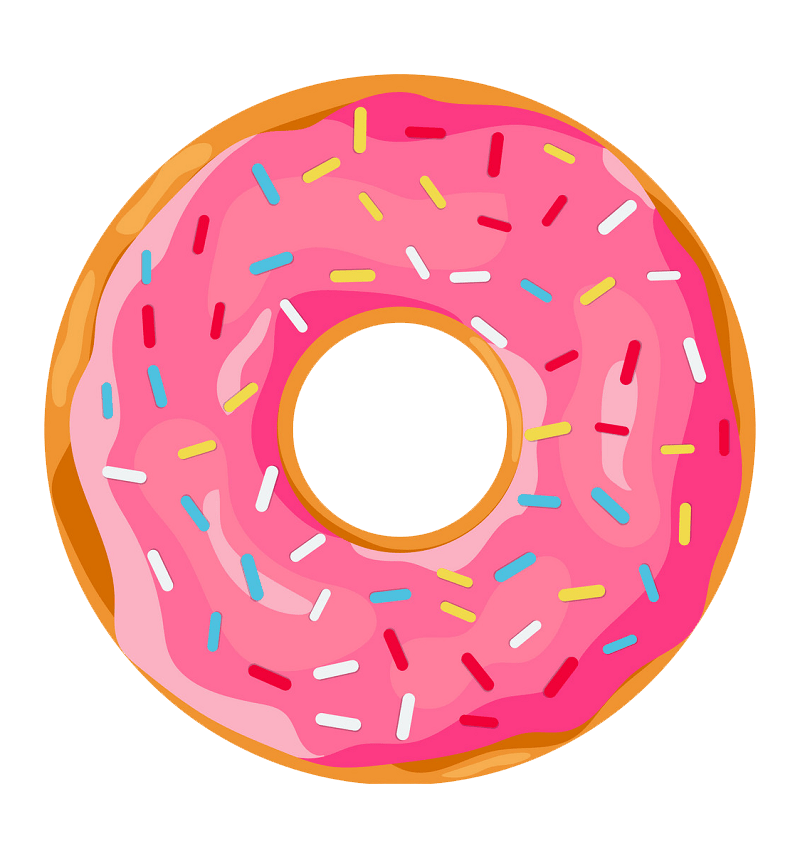 Pink glaze donut clipart transparent