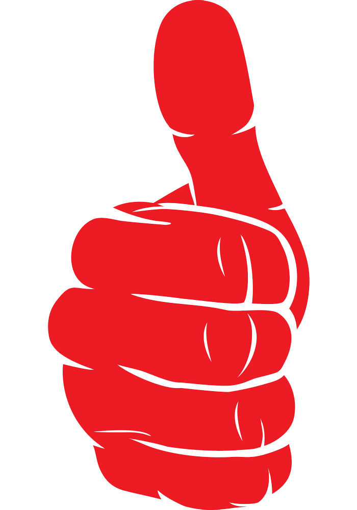 Red thumbs up clipart transparent