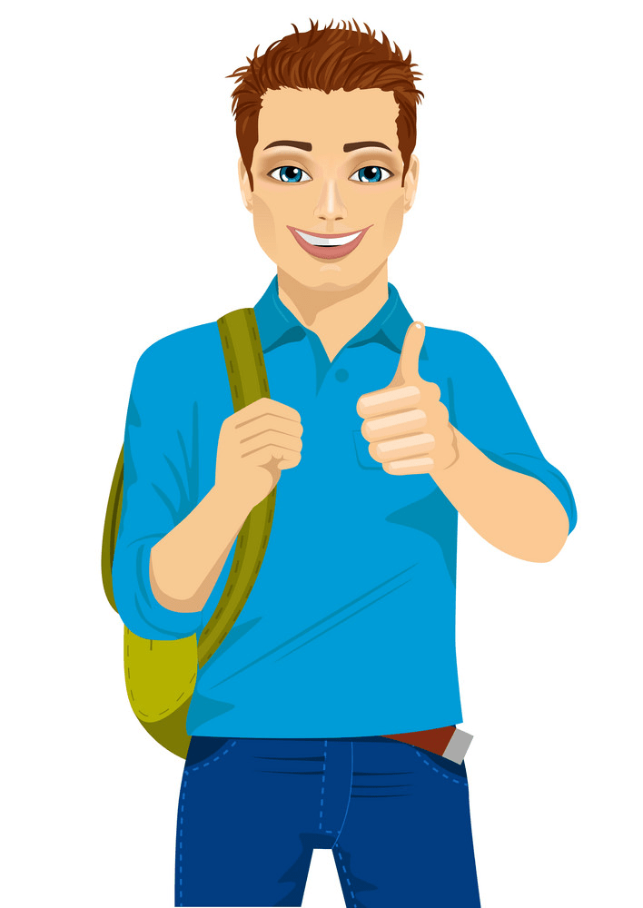 Student showing thumbs up png