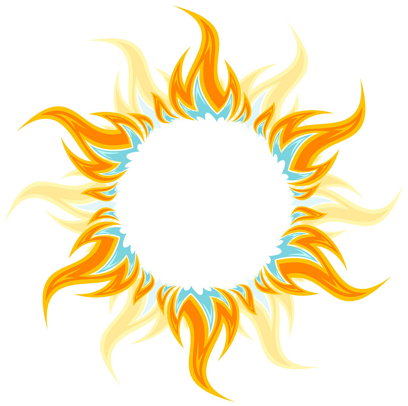 The fiery sun png