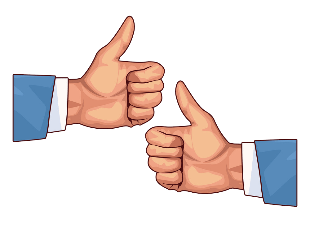 Two thumbs up clipart transparent