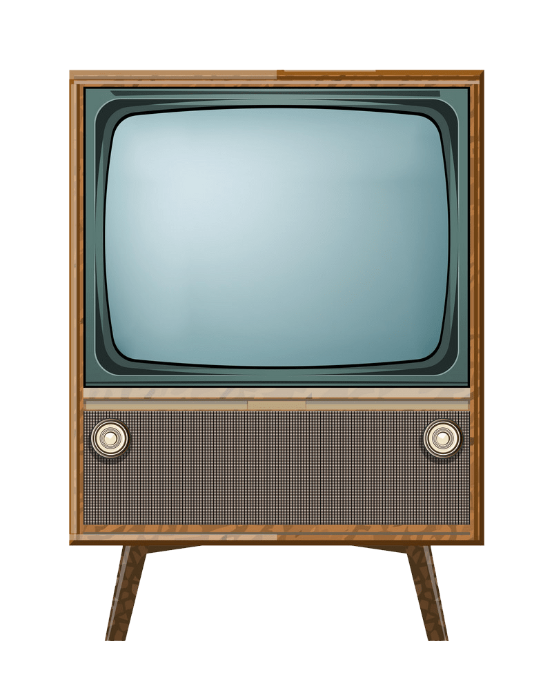 Vintage TV clipart transparent