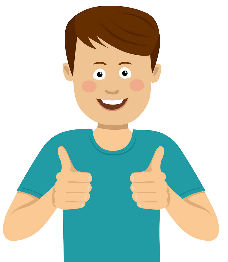 Young boy with thumbs up clipart transparent