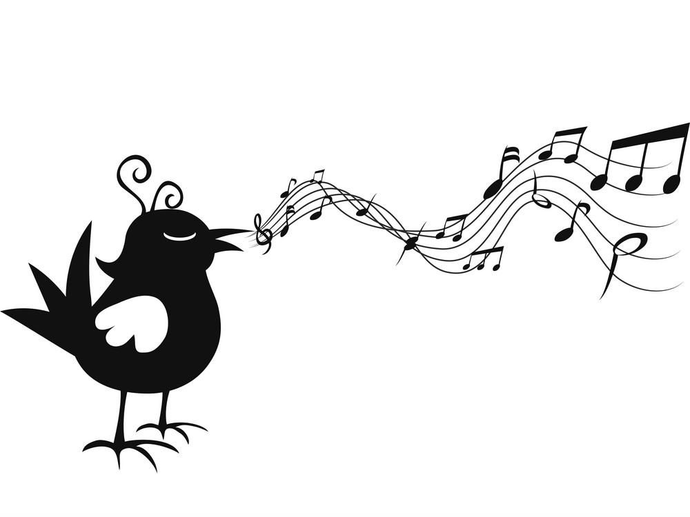 bird and music notes clipart png