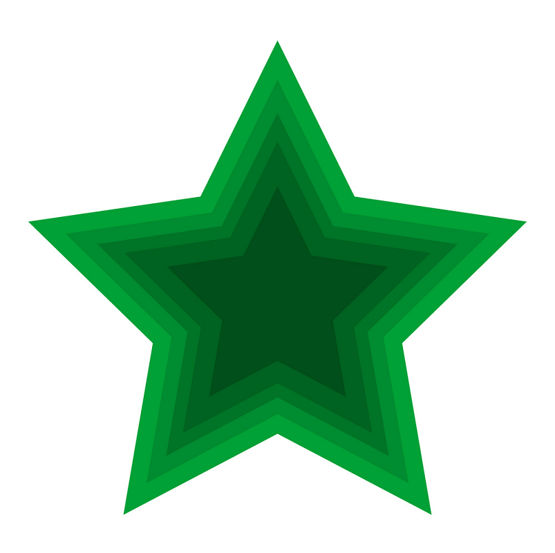 christmas green star clipart