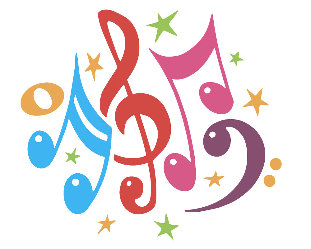 colorful music notes clipart transparent