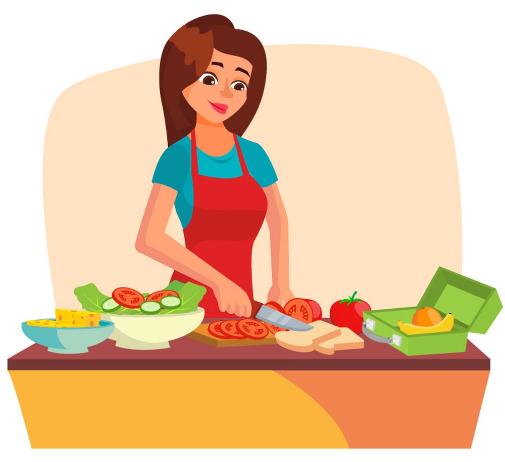 mom making lunch clipart
