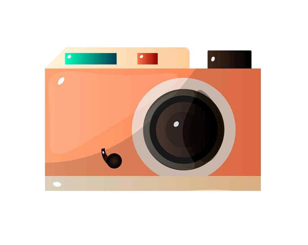 orange camera clipart