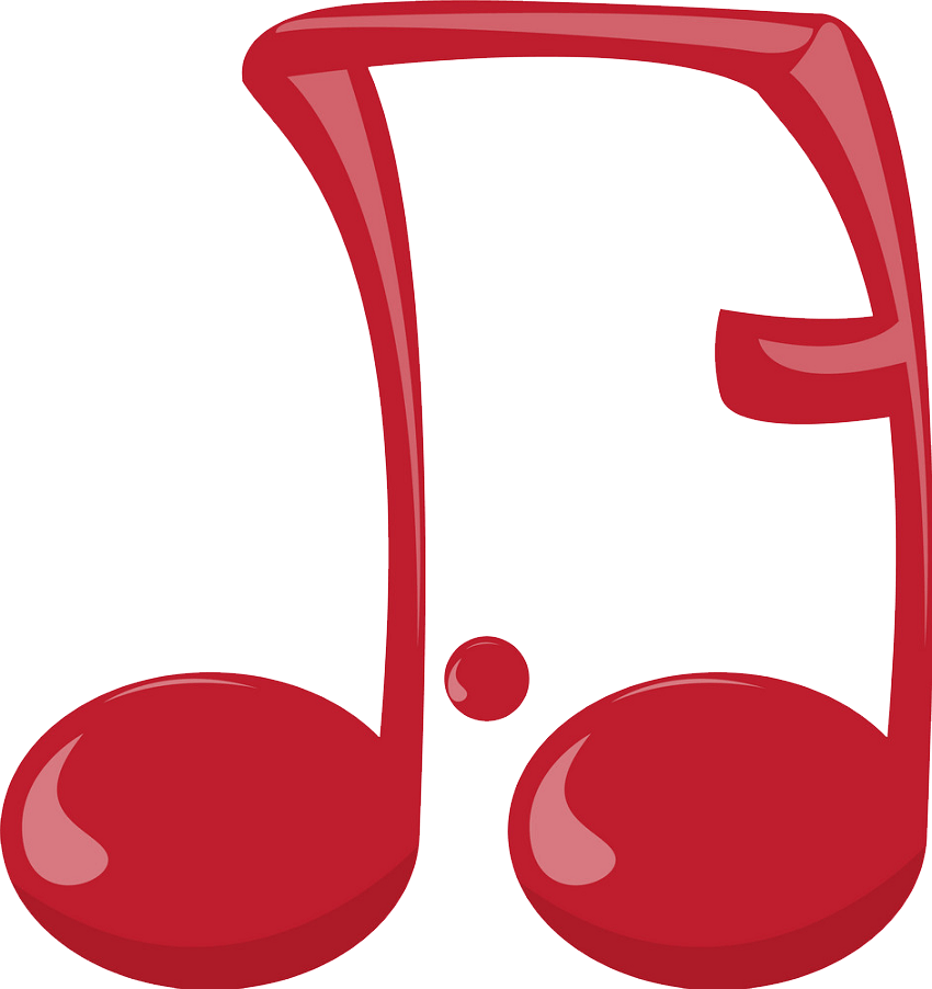 red music note clipart transparent