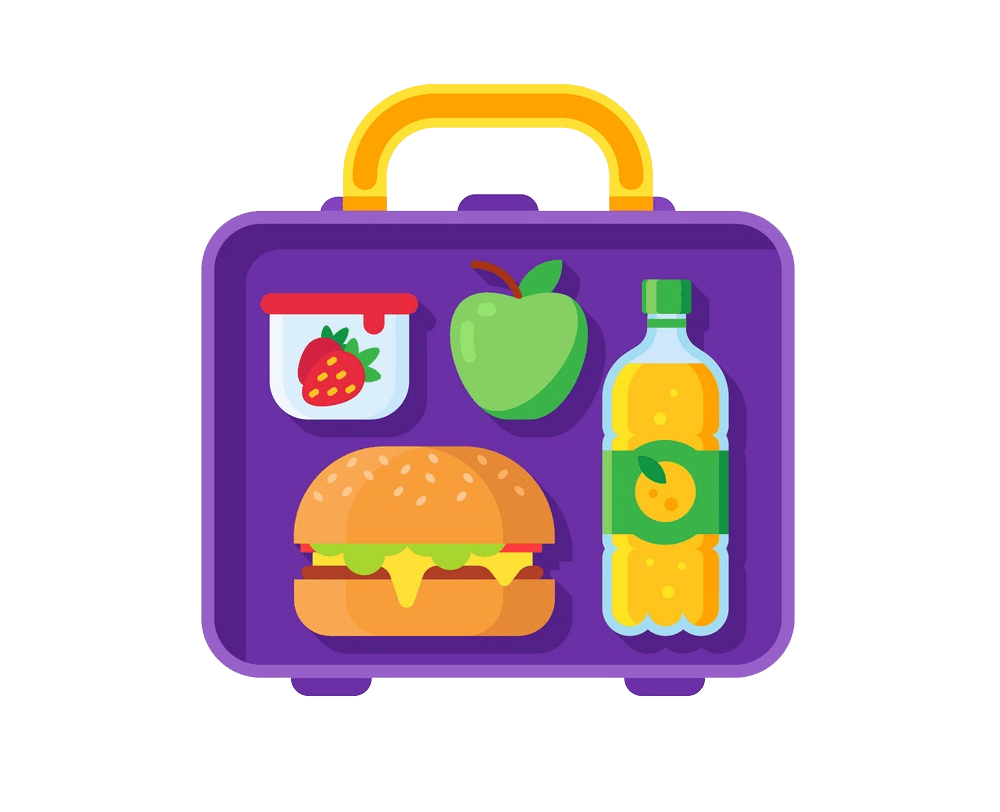 school lunch in lunchbox transparent