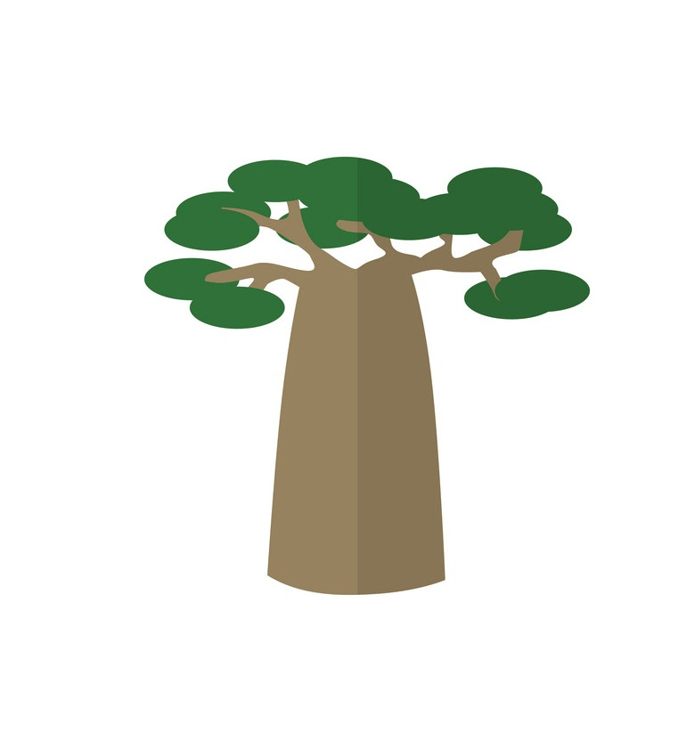 single baobab tree clipart