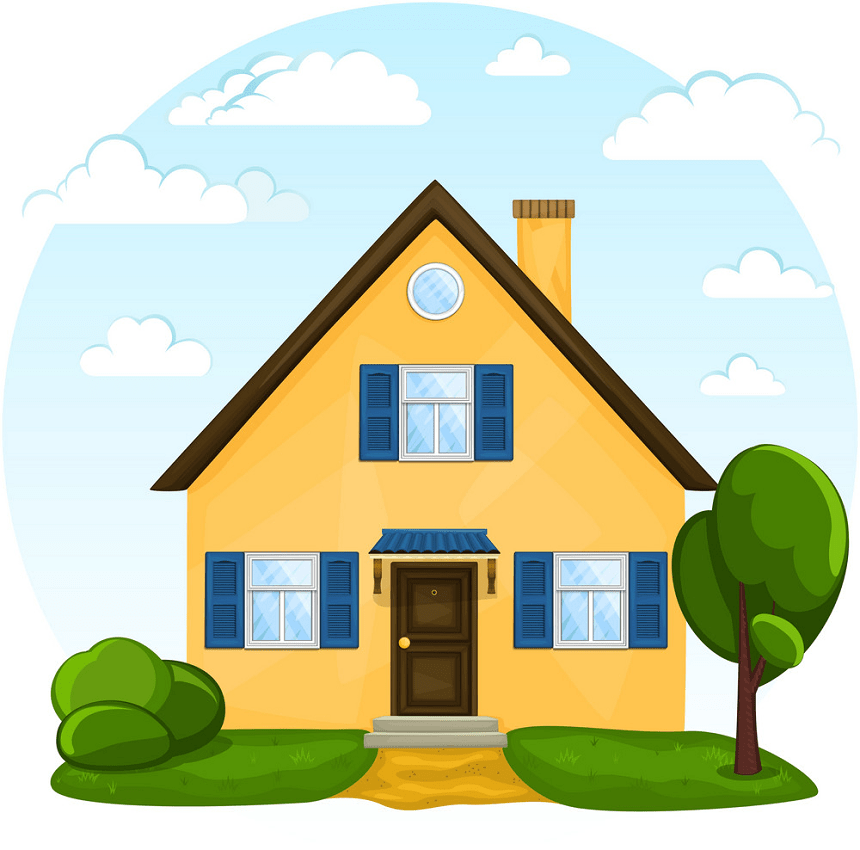 small yellow house clipart png