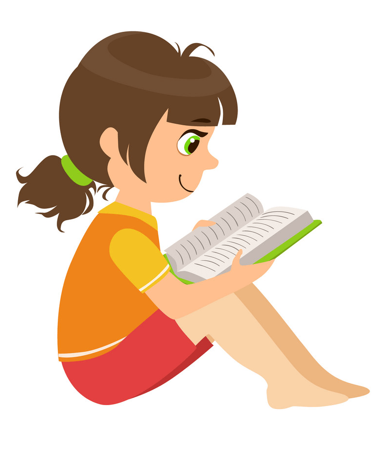 A Girl Reading clipart