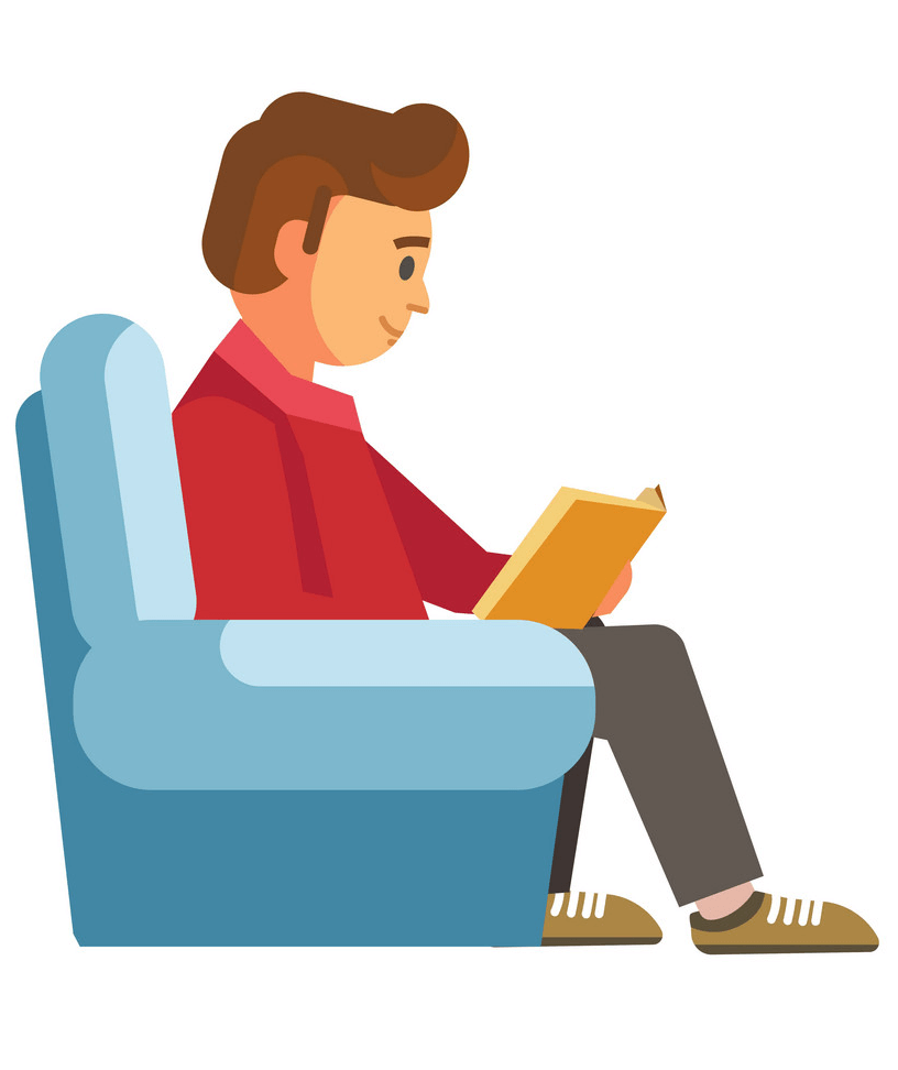 A Guy Reading clipart