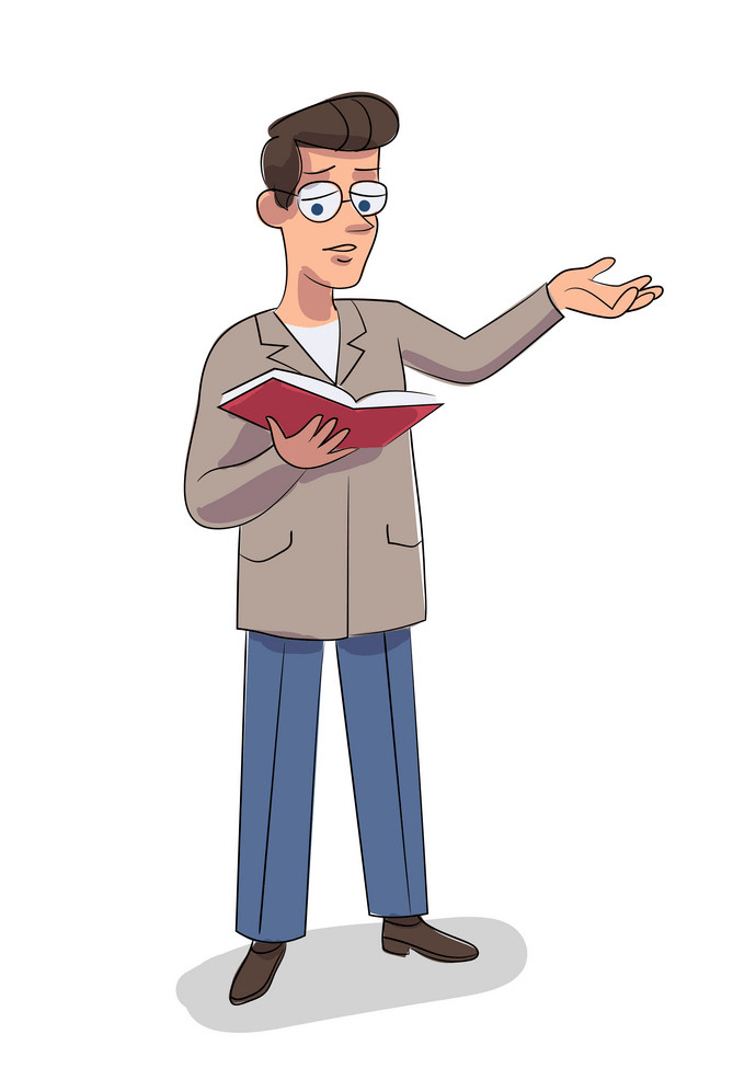 A Man Reading clipart