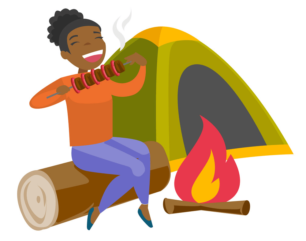 A Woman Camping clipart