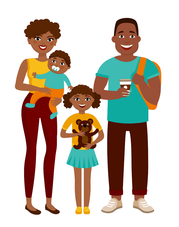 African Family clipart transparent