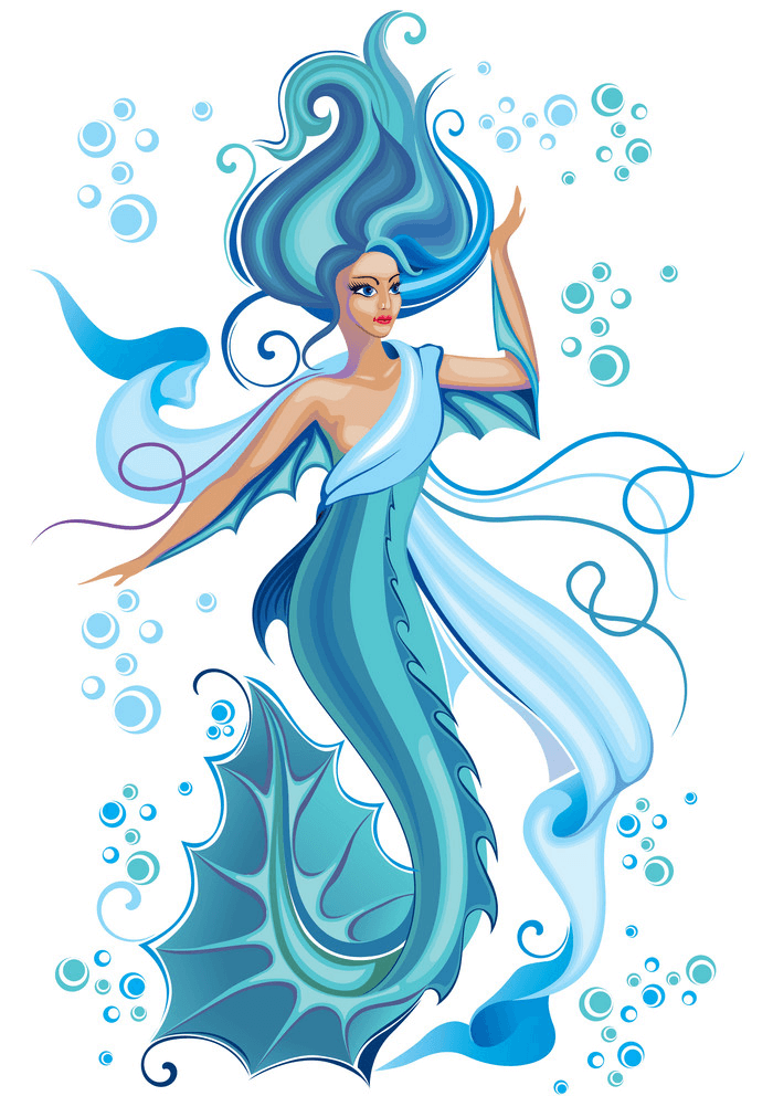 Beautiful Blue Mermaid clipart
