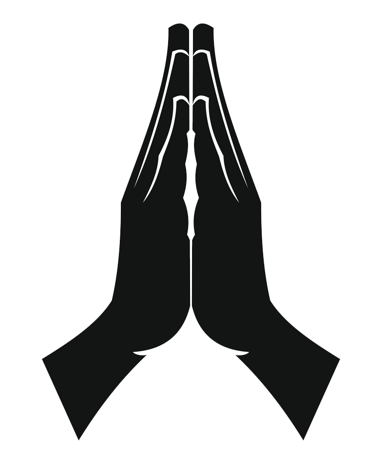 Black Icon Praying Hands clipart transparent