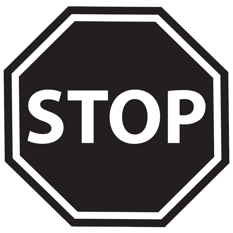 Black Stop Sign clipart transparent