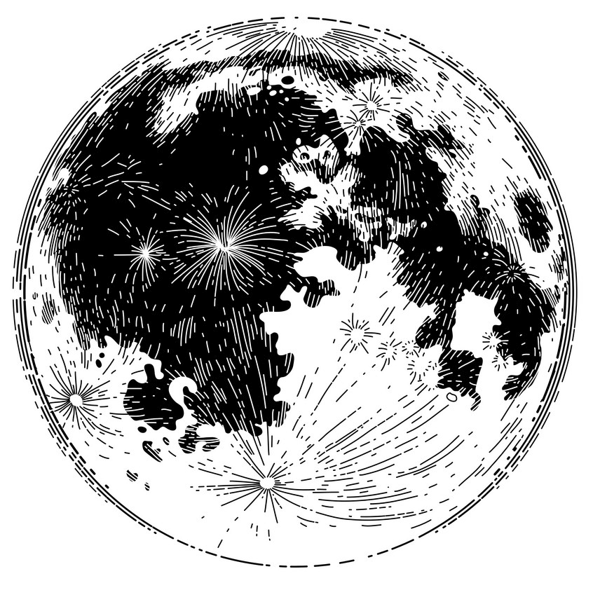 Black and White Moon clipart