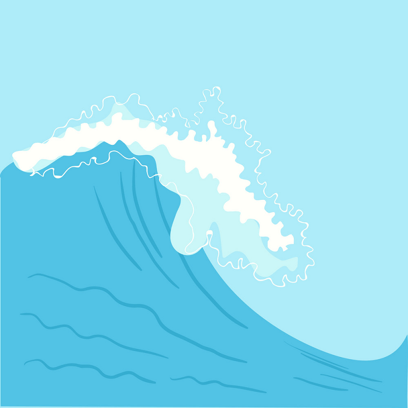 Blue High Sea Wave clipart