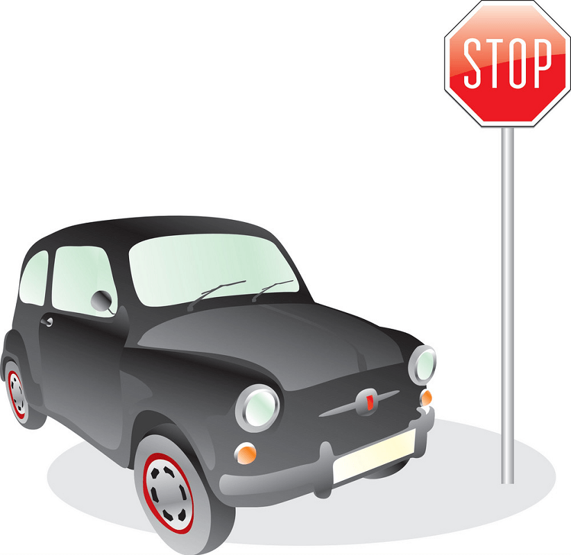Car and Stop Sign png