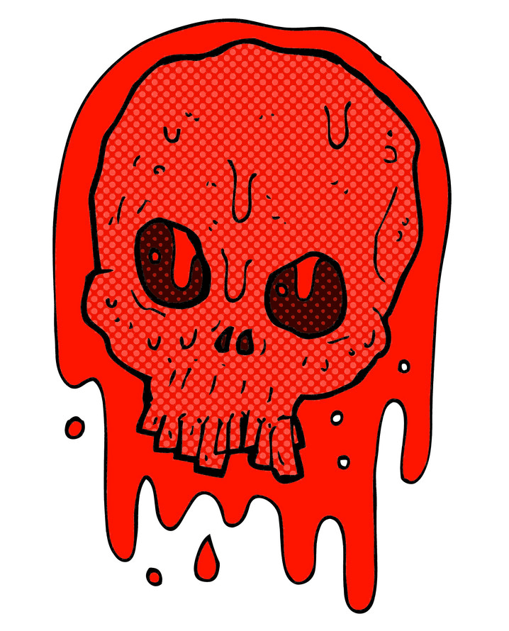 Comic Blood Skull clipart