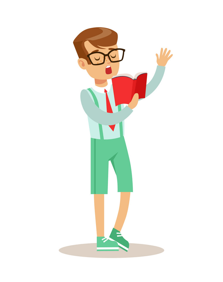 Cool Boy Reading clipart