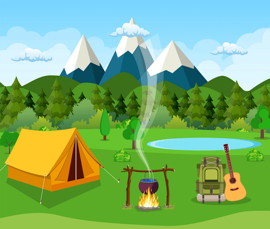 Flat Camping clipart