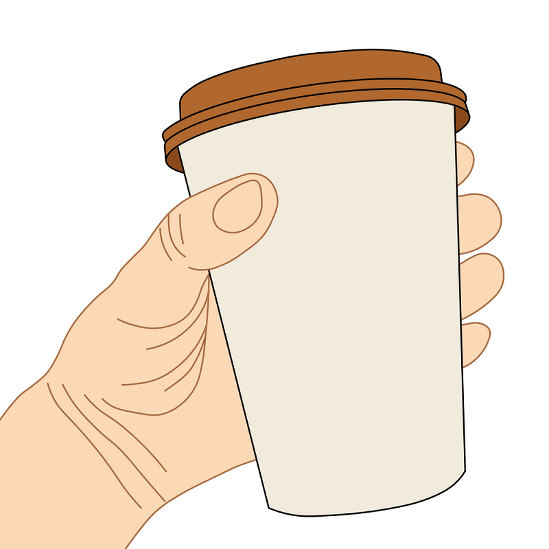 Hand Holding Coffee Cup clipart