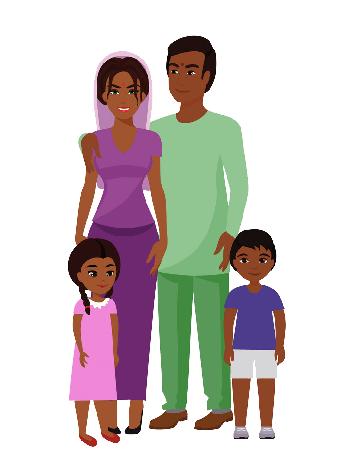 Indian Family clipart transparent