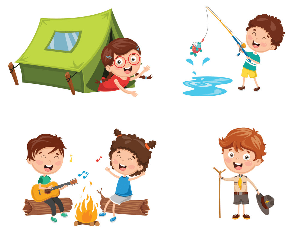 Kids Camping clipart