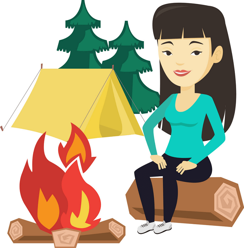 Lady Camping clipart