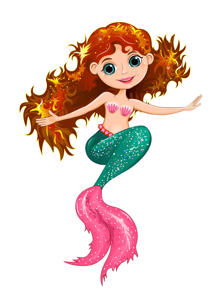 Little Beautiful Mermaid clipart transparent