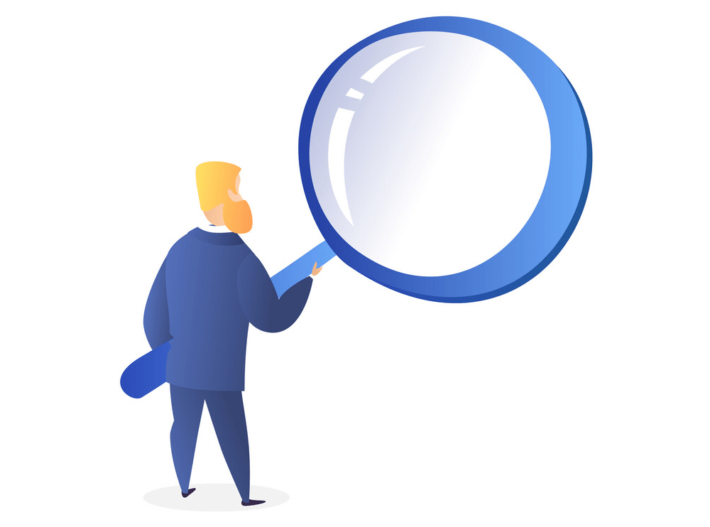 Man with Big Magnifying Glass clipart