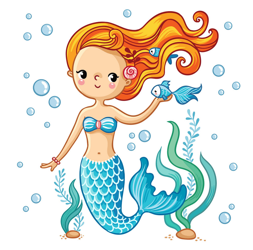 Mermaid under the Ocean clipart