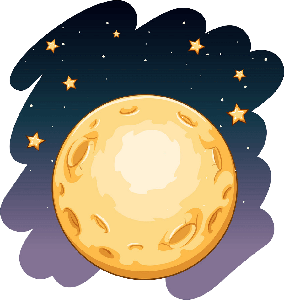 Over the Moon clipart transparent